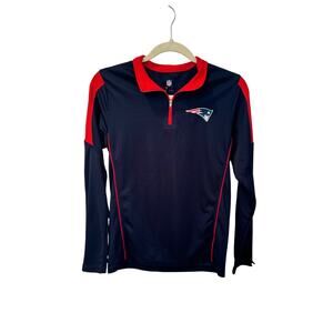 New England Patriots 3/4 zip Long Sleeve Lightweight Pullover youth  Large 14/16